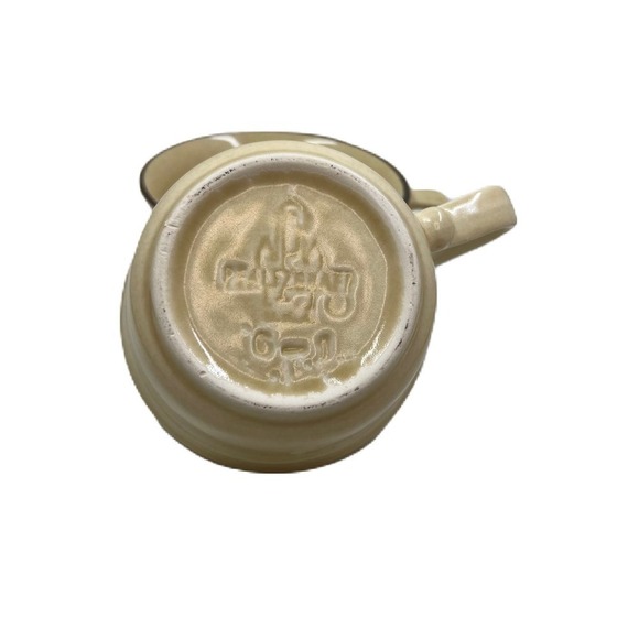 Pflatzgraff Coffee Mugs (2) Village Pattern Tan & Brown Stoneware Cups USA (6-1) - Picture 4 of 4